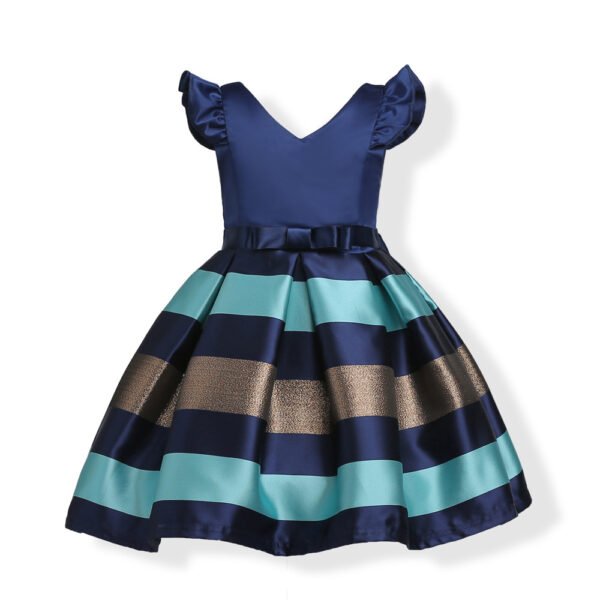 Liuliukd|Girls Fly Sleeve Party Dress-Blue-Kids