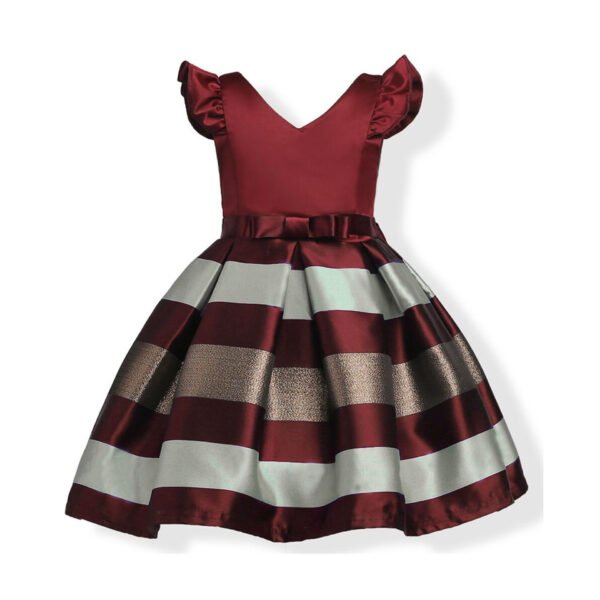 Liuliukd|Girls Fly Sleeve Party Dress-red-Kids