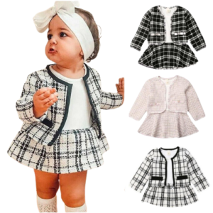 Liuliukd| Baby Plaid Coat Tutu Dress-Kids