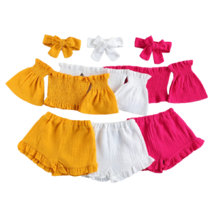 Liuliukd|Girl Off Shoulder Crop Clothes-Kids