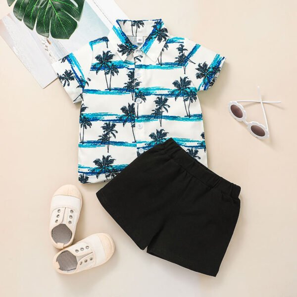 Liuliukd| Boys Short Sleeve Shirts Sets-White-Kids