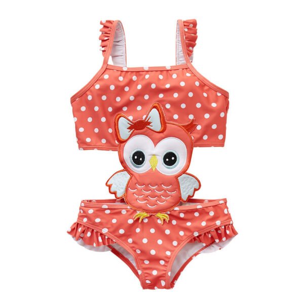 Liuliukd|Baby Girls Cartoon Bikini-Orange-Kids