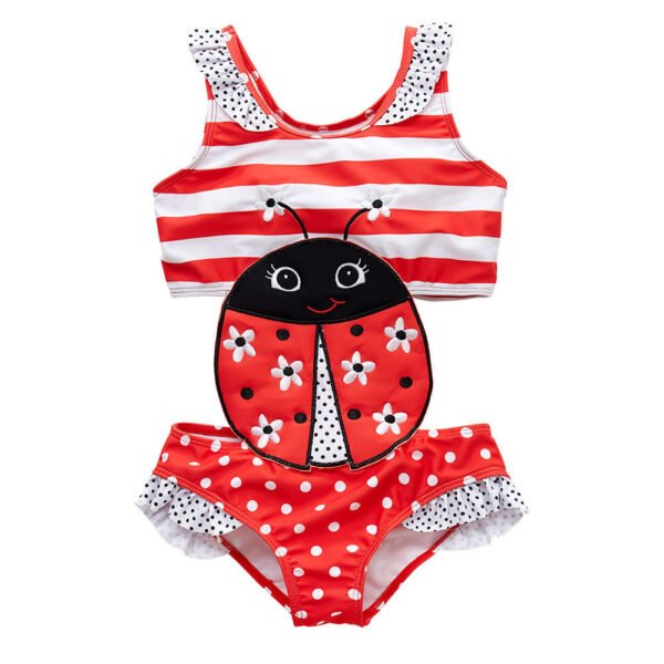 Liuliukd|Baby Girls Cartoon Bikini-Red-Kids