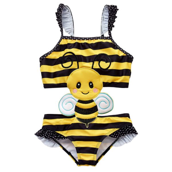 Liuliukd|Baby Girls Cartoon Bikini-Yellow-Kids