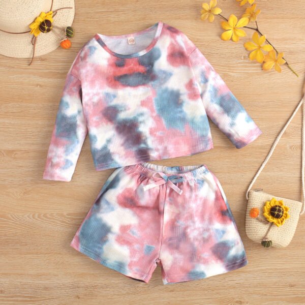 Liuliukd| Girls Tie Dye Clothes Sets-Pink-Kids