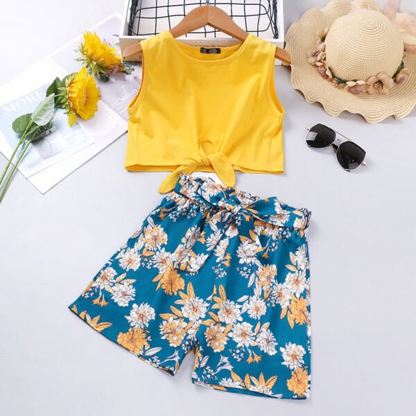 Liuliukd|Solid Color Sleeveless Children Wear-Yellow-Kids (1)