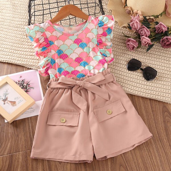 Liuliukd|Children Girl Sleeveless Clothing Sets-Pink-Kids