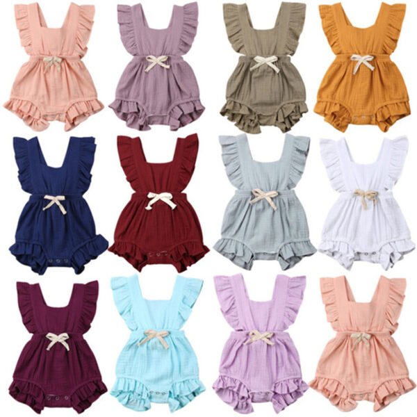 Liuliukd|Newborn Girls Sleeveless Rompers-Baby