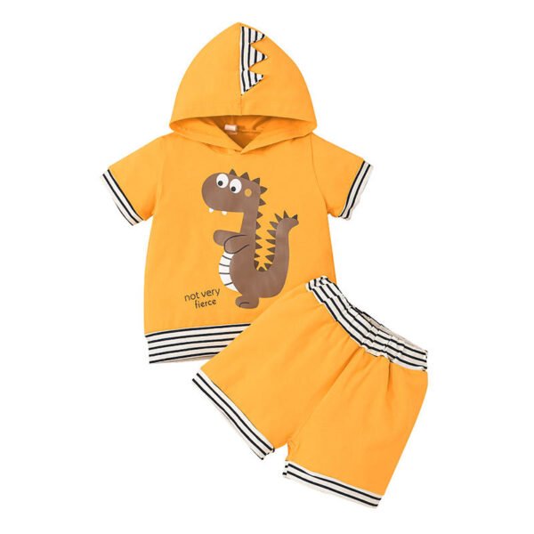 Liuliukd|Boy Hooded Pullovers Sets-Orange-Kids