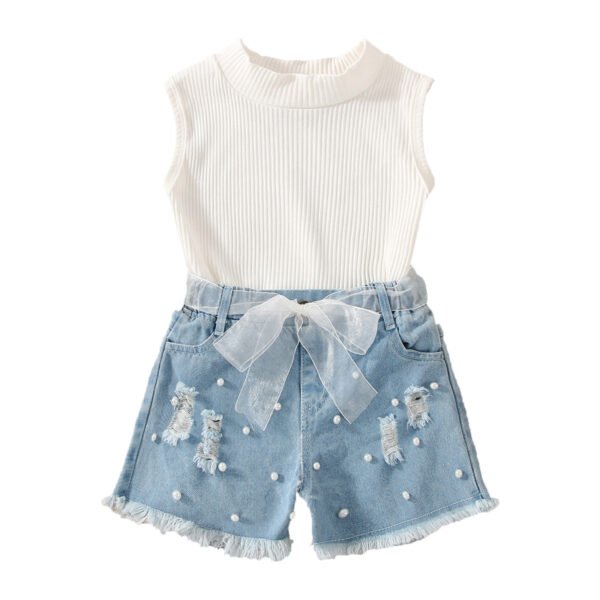 Liuliukd|Girls Sleeveless Knit Clothes Sets-Kids