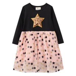 Kids Autumn Girls Princess Dress-Black-Kids