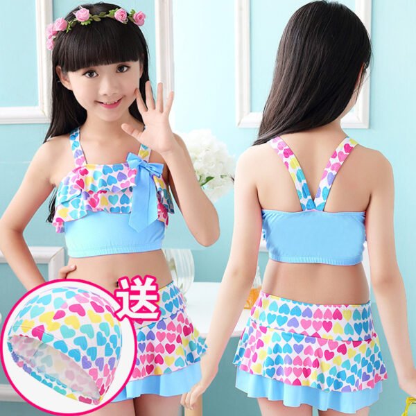 Liuliukd|Kids Girls Skirt Swimwear-Blue-Kids