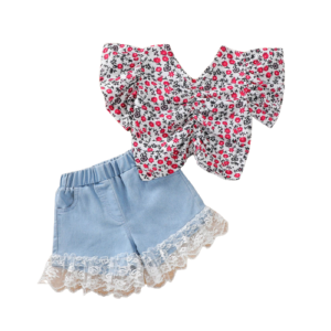 Liuliukd|Children Girls Floral Clothing Set-pink-kids