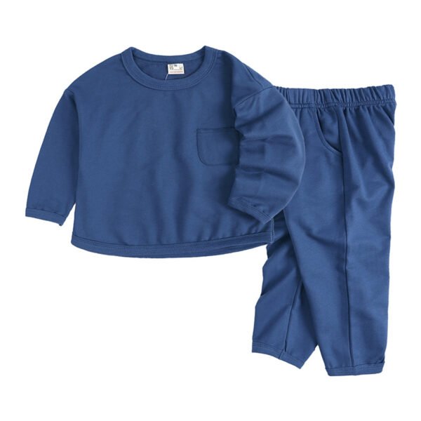 Liuliukd|Children Loose Casual Clothes Set-blue-kids