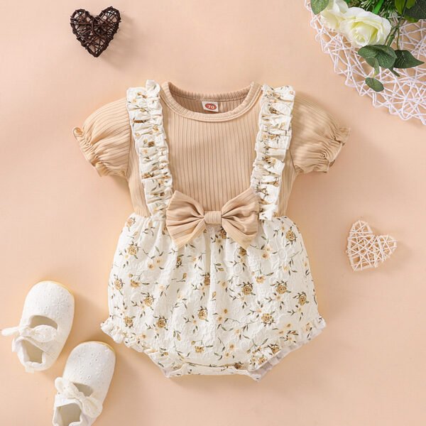 Liuliukd|0-18M Floral Infant Clothes-Khaki-Baby