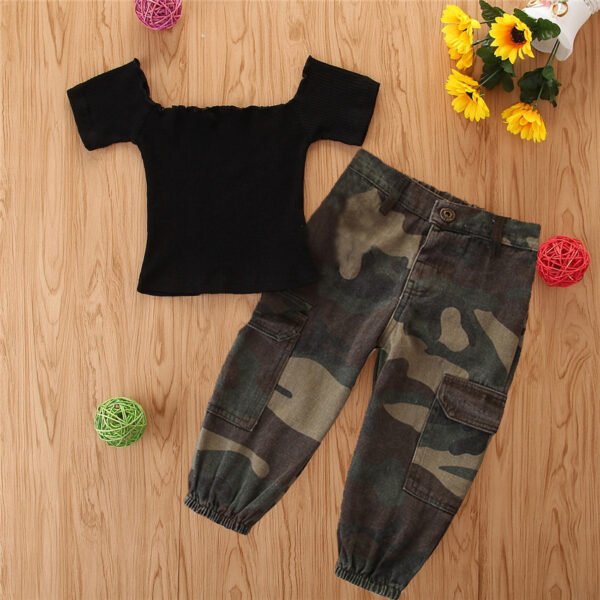 Liuliukd|Camouflage Girls Clothes-Black-Kids