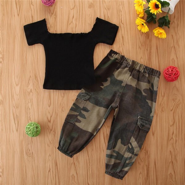 Liuliukd|Camouflage Girls Clothes-Black-Kids