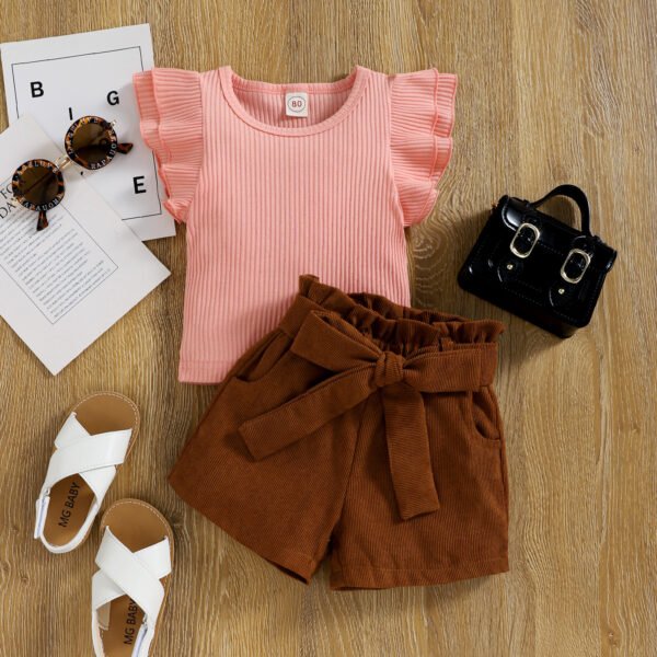 Liuliukd|Corduroy Boutique Kids Clothing-Pink-Kids