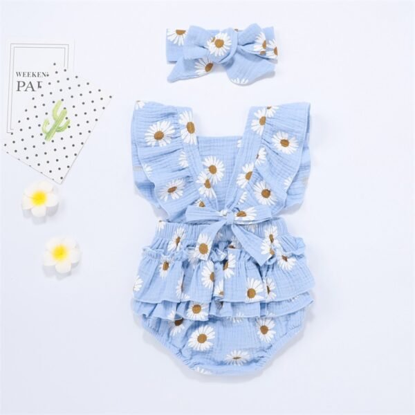 Liuliukd|Daisy Baby Rompers-Blue-Baby