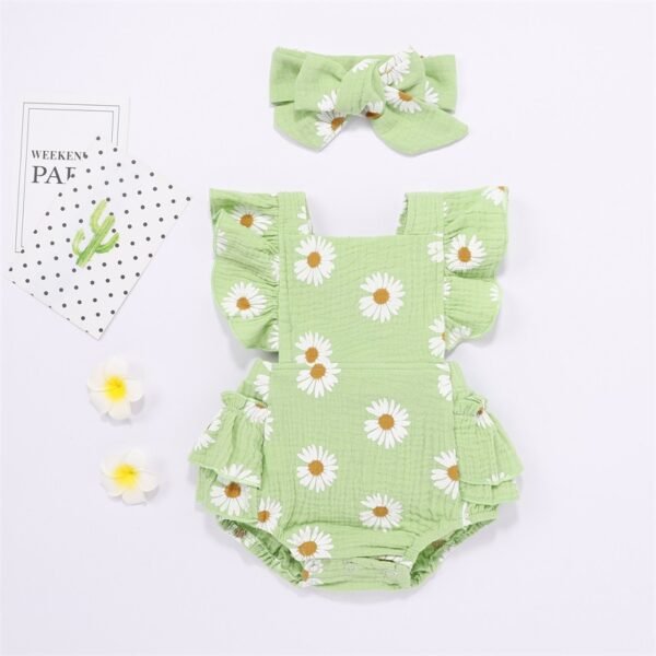 Liuliukd|Daisy Baby Rompers-Green-Baby