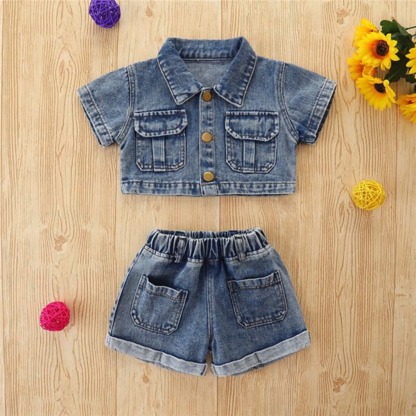 Liuliukd|Denim Girls Boutique Clothing Sets-Blue-Kids