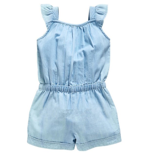 Liuliukd|Fly Sleeve Blue Girls Jumpsuits-Blue-Kids