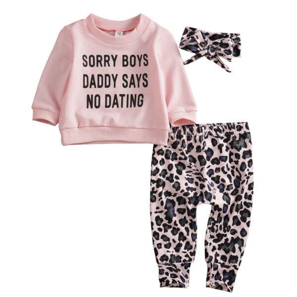 Liuliukd|Leopard Letter Baby Clothes Set-Baby