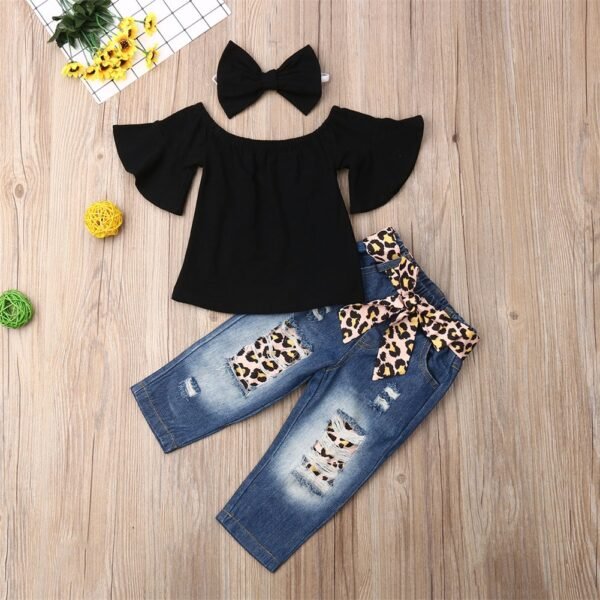 Liuliukd|Leopard Toddler Girl Clothes-Black-Kids