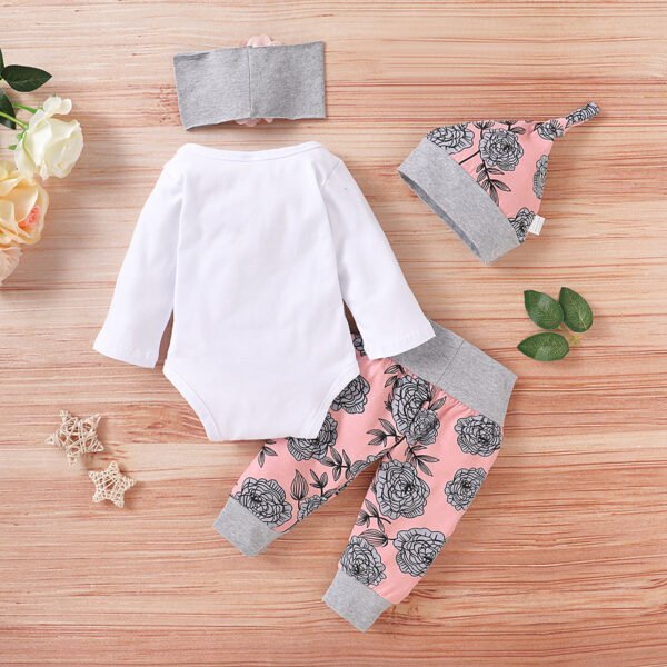 Liuliukd|Letter Floral Baby Outfit-White-Baby