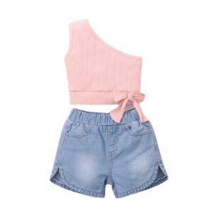 Liuliukd|One Shoulder Baby Clothes Girls-Kids