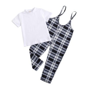 Liuliukd|Plaid Baby Girls Clothing Sets-Kids