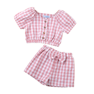 Liuliukd|Plaid Girls Printed Cotton Suits-Kids