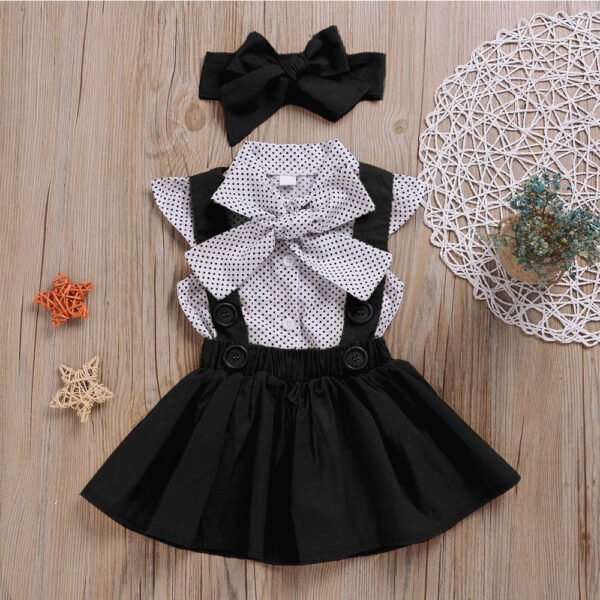 Liuliukd|Polka Dot Toddler Girl Sets-Black-Kids