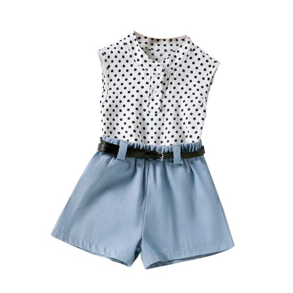 Liuliukd|Polka Dot Vest Shorts Clothing Girl-Kids