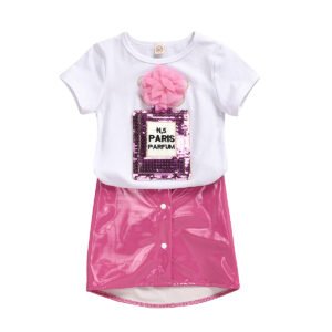 Liuliukd|Sequinned Cartoon Embroidery Set Girls Clothing-Kids