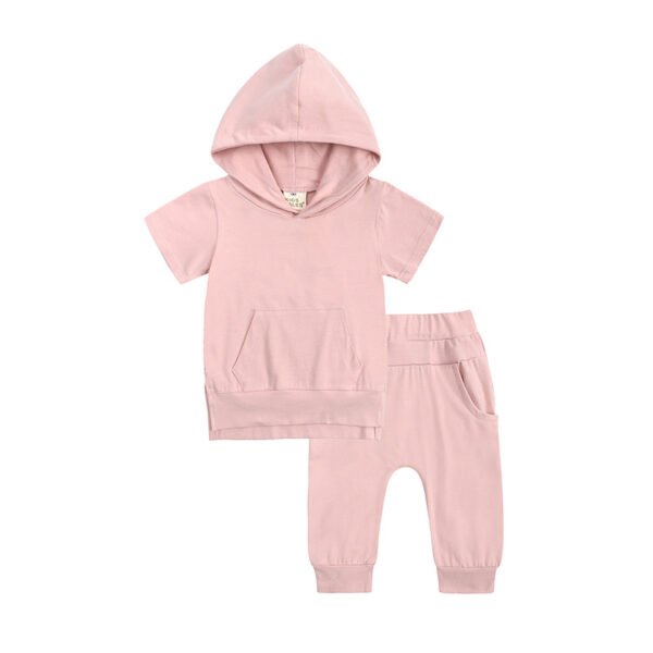 Liuliukd|Short Sleeve Hoodie Pants Kids Custom Clothing-Pink-Kids