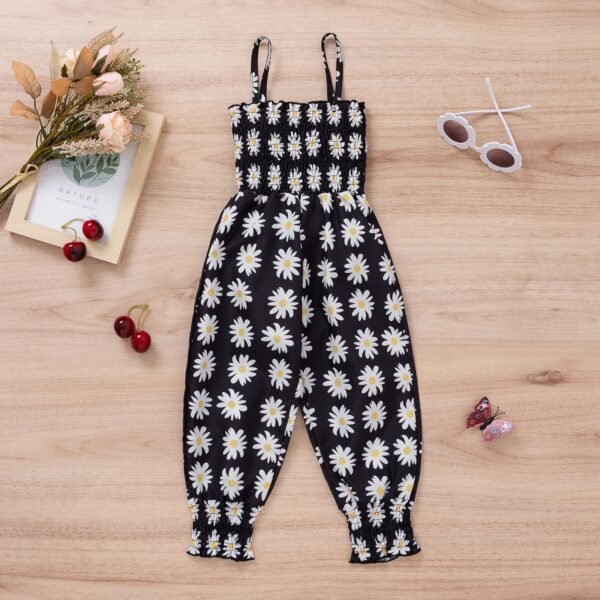 Liuliukd|Sling Radish Pants Girls Jumpsuit-Black-Kids