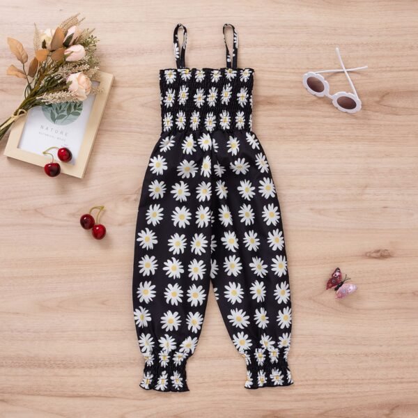 Liuliukd|Sling Radish Pants Girls Jumpsuit-Black-Kids