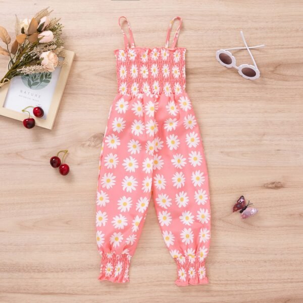 Liuliukd|Sling Radish Pants Girls Jumpsuit-Pink-Kids