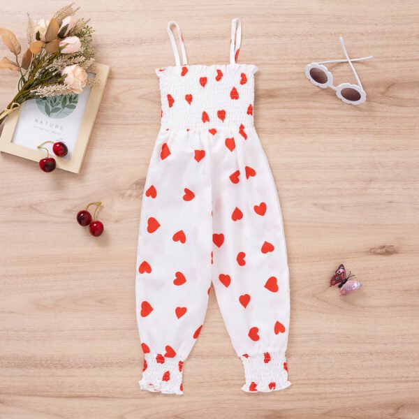 Liuliukd|Sling Radish Pants Girls Jumpsuit-White-Kids