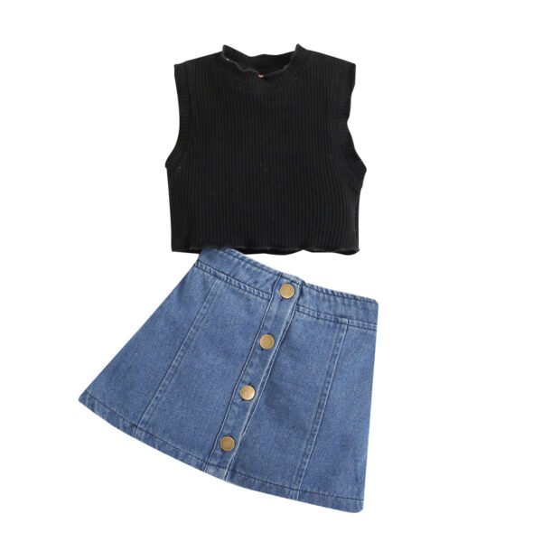 Liuliukd|Solid Color Little Girls Clothing Set-Kids