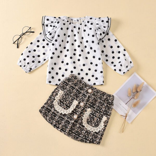 LiuliukdBubble Sleeve Shirt Girls Dress-white-kids1