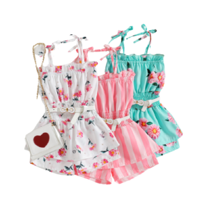 Liuliukd|Floral Striped Jumpsuit Kids Boutique Clothing-Kids