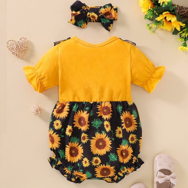 Liuliukd|Flower Baby Girls Rompers-Yellow-Baby