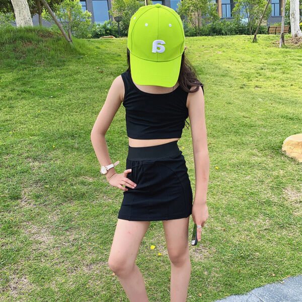 Liuliukd|Girl Midriff Vest Skirt Set-detail (2)