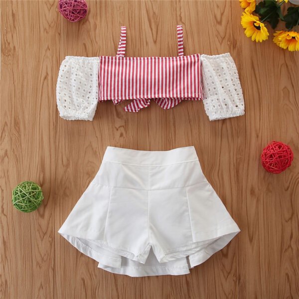 Liuliukd|Girls Halter Crop Top Clothes Set-detail (4)