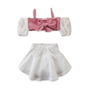 Liuliukd|Girls Halter Crop Top Clothes Set-kids