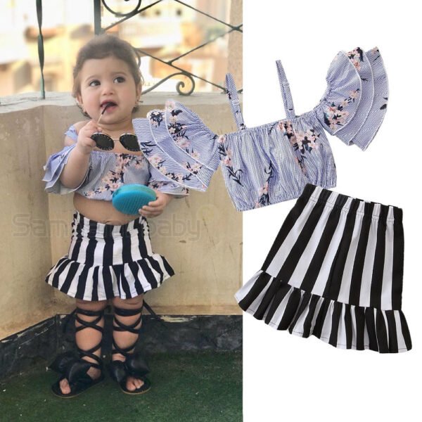 Liuliukd|Girls Halter Top Stripe Dress-detail (3)