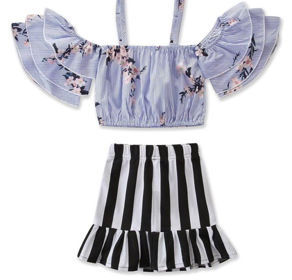 Liuliukd|Girls Halter Top Stripe Dress-detail (4)