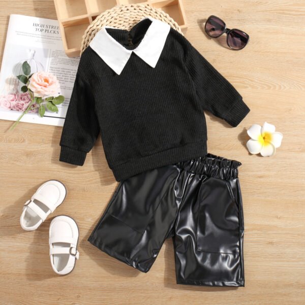 Liuliukd|Girls Lederhosen Clothing Sets-black-kids1